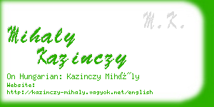 mihaly kazinczy business card